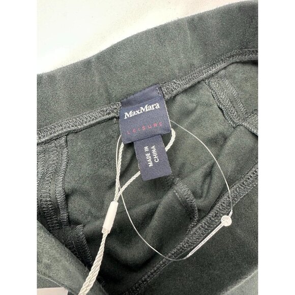 NWT  Max Mara Leisure Green Faux Suede Pull On Pant Size Small - Picture 3 of 9